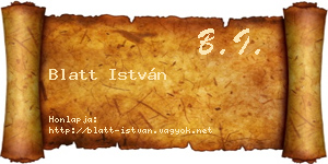 Blatt István névjegykártya